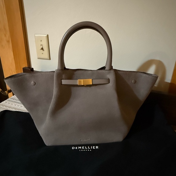 🔥NWT‼️ Authentic DeMellier New York Midi Gray Suede Leather Bag✨✨✨ - Picture 9 of 11